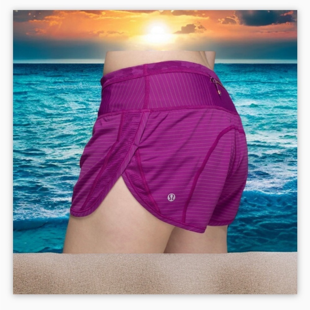 Lululemon Run For Days Short-Regal Plum-Sz 4 EUC💜☀️Anti stink Technology - Picture 7 of 11